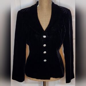 Jones NY Elegant Black Velvet Women's Jacket